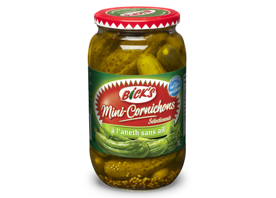 Mini-Cornichons à l'aneth sans ail <strong>Bick’s<sup>®</sup></strong>