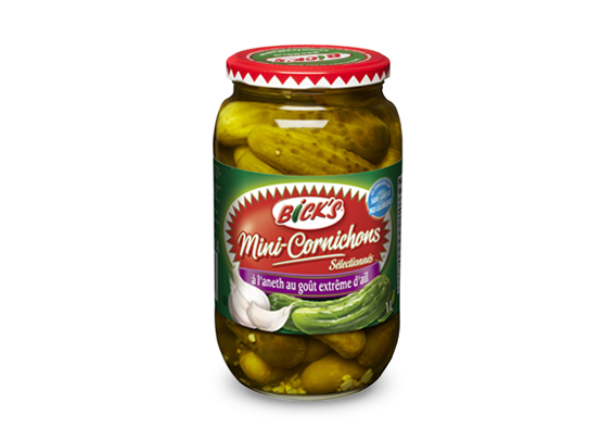 Mini-Cornichons au goût extrême d'ail <strong>Bick’s<sup>®</sup></strong>
