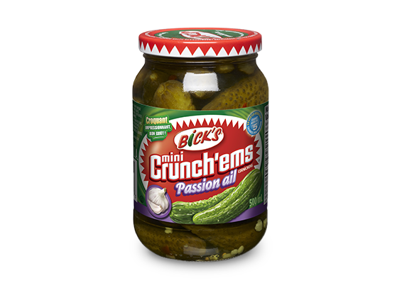 Cornichons <strong>Mini-Crunch’ems<sup>®</sup></strong> passion ail<strong> Bick’s<sup>®</sup></strong>