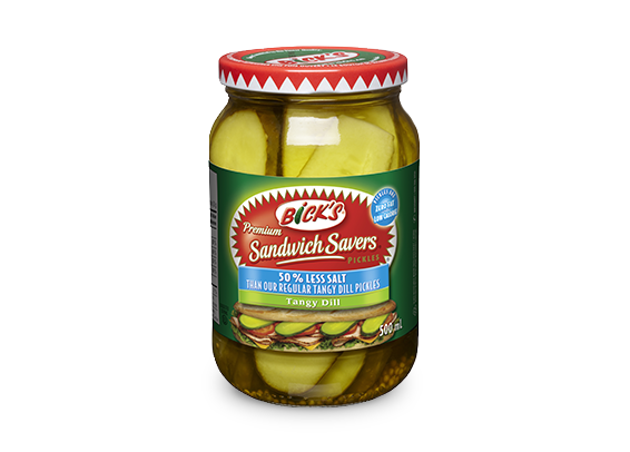 Product Image of <strong>Bick’s<sup>®</sup> Sandwich Savers<sup>®</sup></strong> 50% Less Salt Tangy Dill Pickles