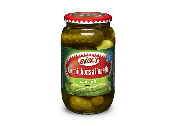 Cornichons &agrave; l'aneth sans ail <strong>Bick&rsquo;s<sup>&reg;</sup></strong>