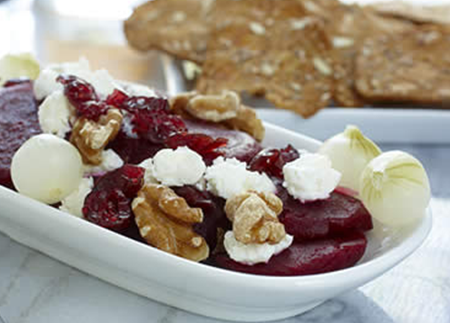 Betteraves avec fromage de chèvre émietté