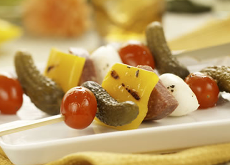 Brochettes d’antipasto grillées