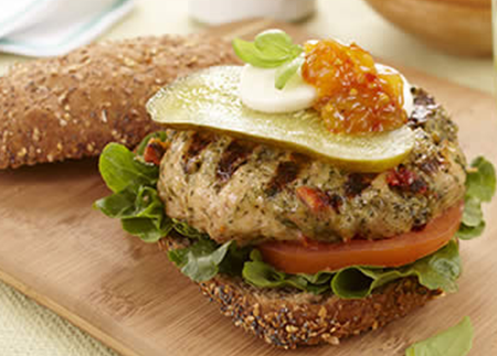 Pesto Chicken Burgers